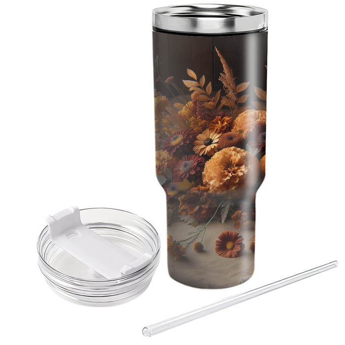 Autumn Floral Harvest  Tumblers With Lids