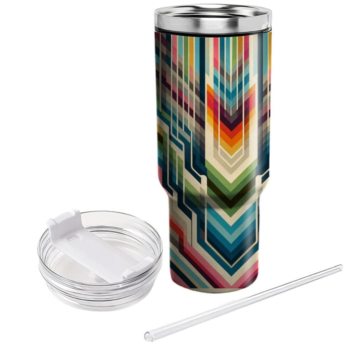 Vintage Chevron Rainbow  Tumbler Cups