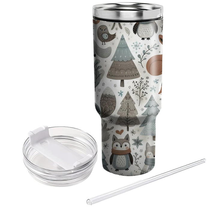 Winter Whimsy Woodland  Custom Tumblers