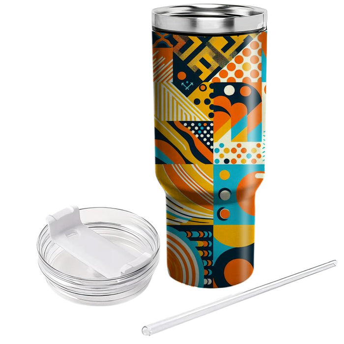 Retro Patterns And Dots  Tumblers With Lids