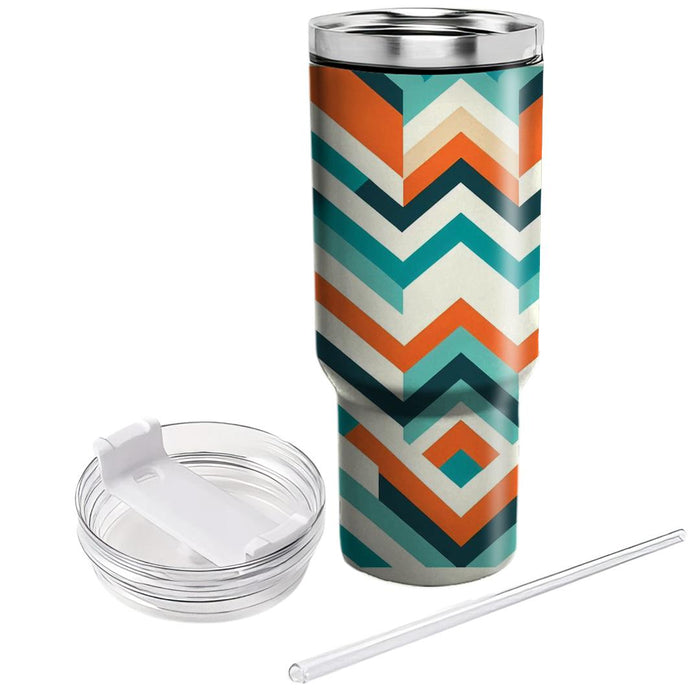 Vibrant Chevron Pattern  Travel Tumblers