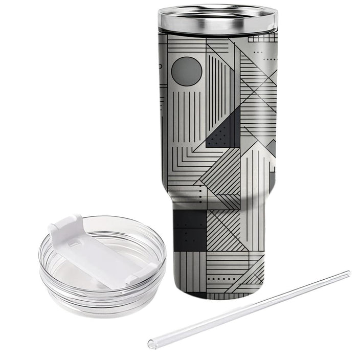 Geometric Line Art  Tumblers With Lids