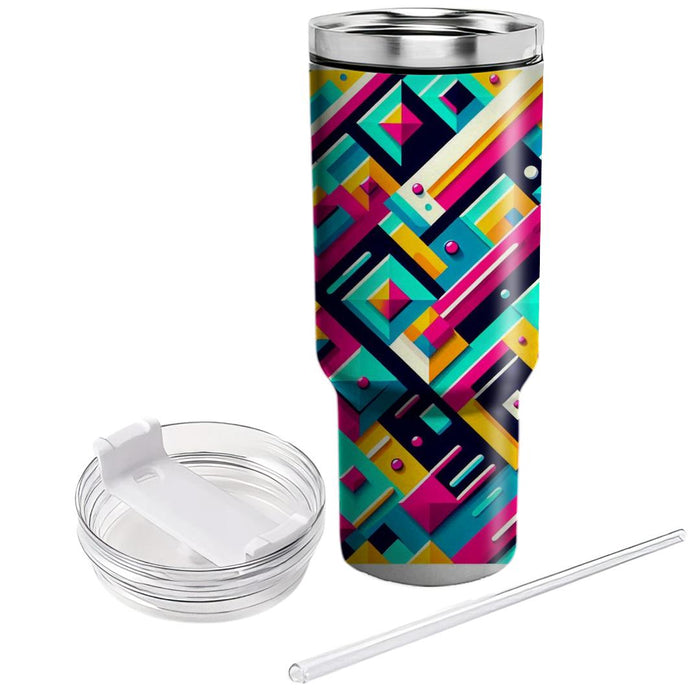 Bright Retro Diamonds  Tumblers With Lids