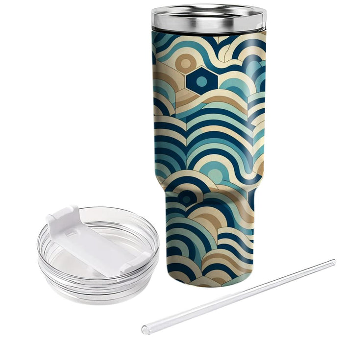 Abstract Hexagon Waves  Custom Tumblers