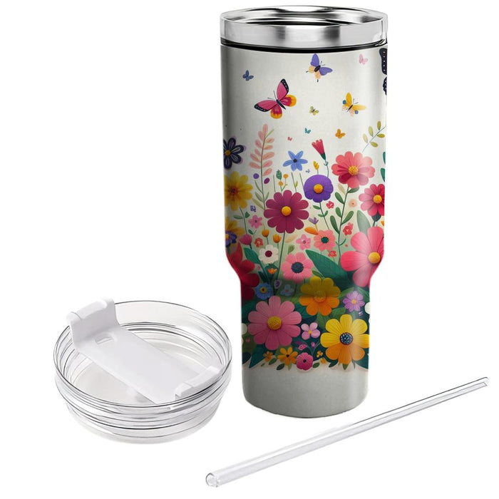 Whimsical Butterfly Floral  Insulated Tumblers