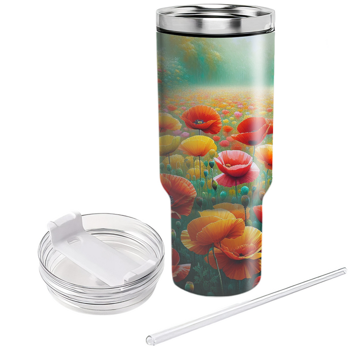 Wild Poppy Fields  Custom Tumblers