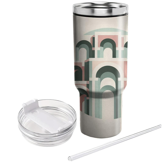 Geometric Archways Pattern  Tumblers With Lids