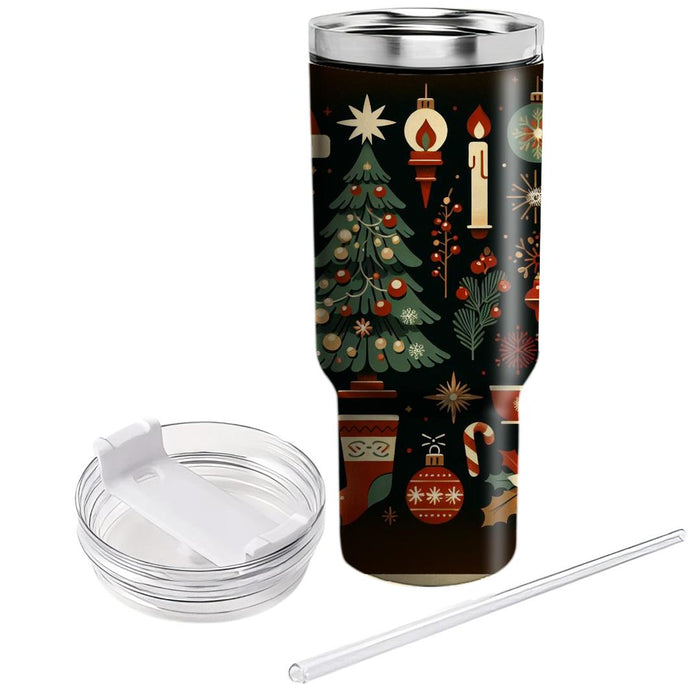 Retro Festivities - Holiday Celebration  Custom Tumblers