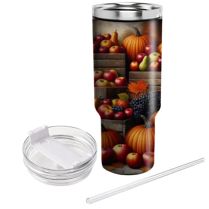 Autumn Orchard Bounty Tumblers With Lids