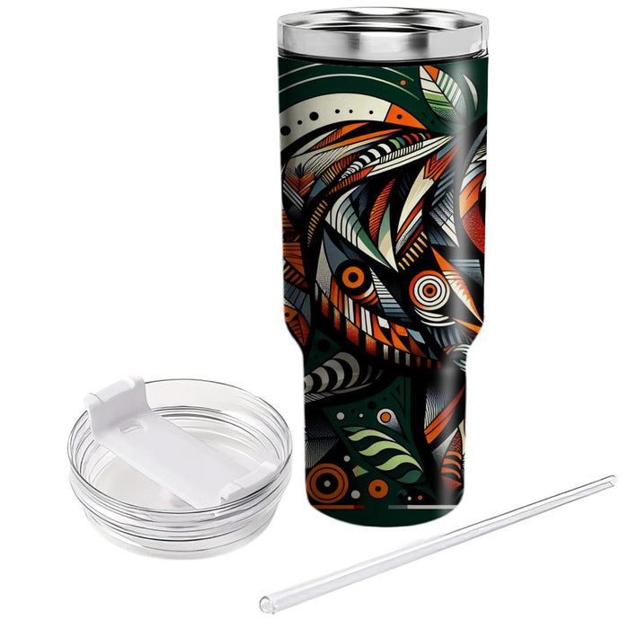 Geometric Tiger Spirit  Travel Tumblers