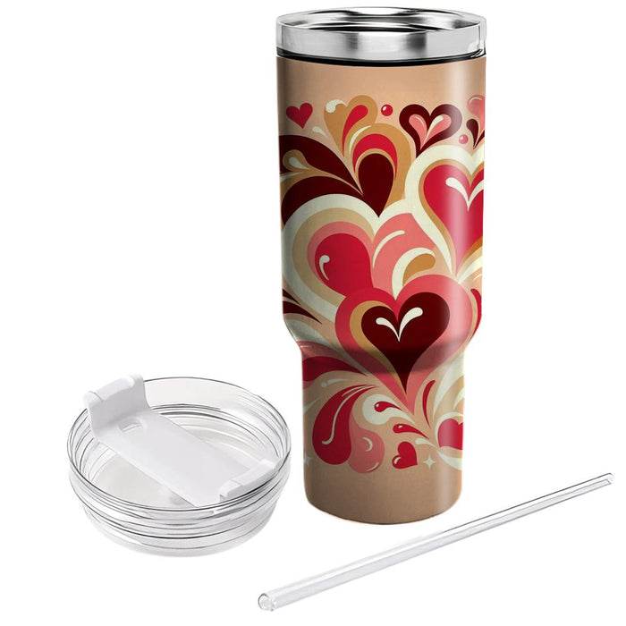 Retro Romance Hearts  Unique Tumblers