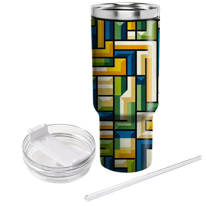 Abstract Geometric Blocks  Custom Tumblers