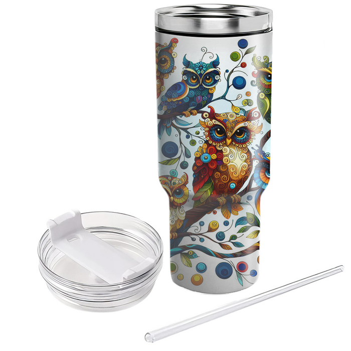 Whimsical Owl Parade  Tumblers For Gifts