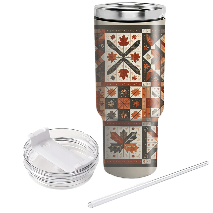 Autumn Vintage Quilt  Custom Tumblers