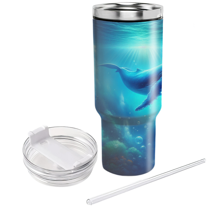 Serene Whale Underwater  Tumblers With Lids