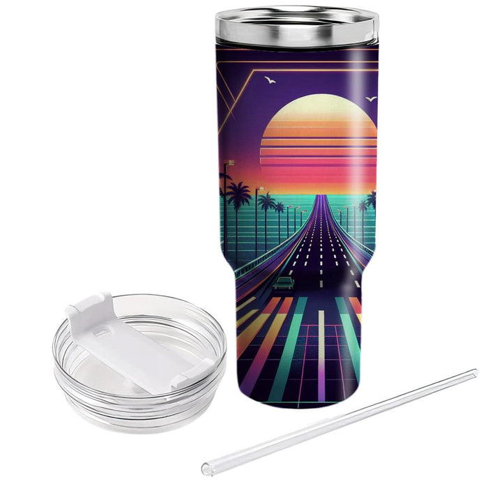 Synthwave Highway  Tumbler Cups