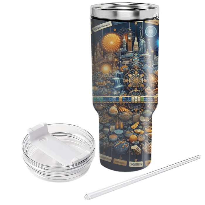 Journey Through Time - A Global New Year  Personalized Tumblers