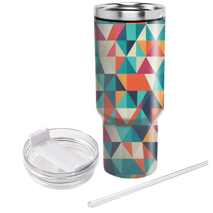 Geometric Triangle Mosaic  Personalized Tumblers