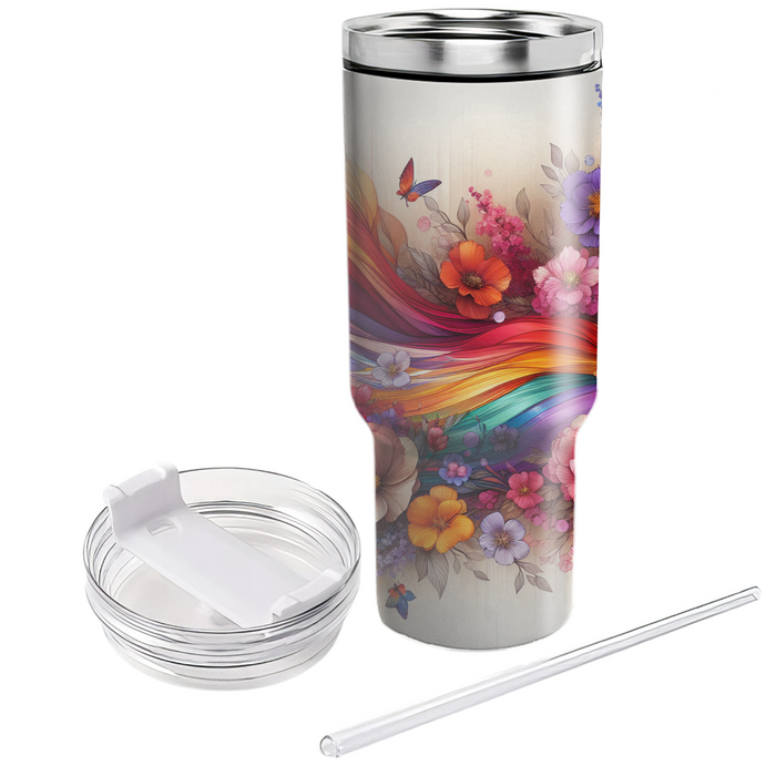 Spring Rainbow Garden  Travel Tumblers