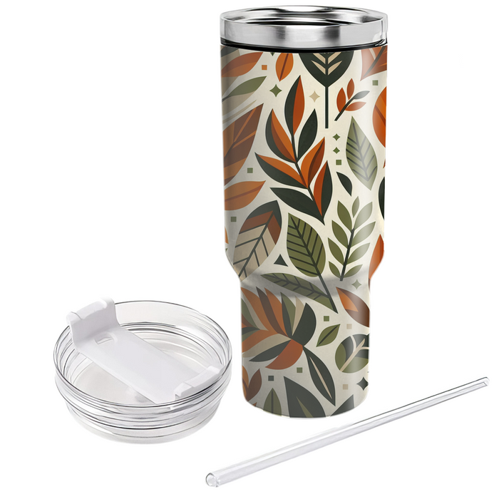 Stylized Leaf Patchwork Custom Tumblers