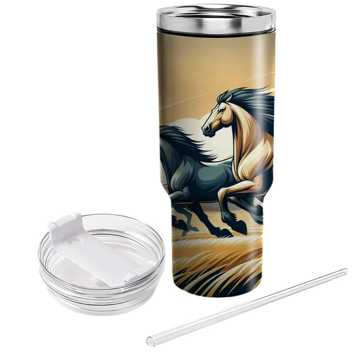 Wild Stallion Plains  Custom Tumblers