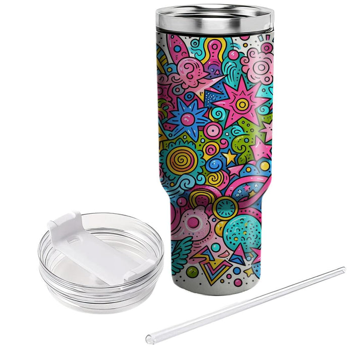 Funky Doodle Parade  Unique Tumblers