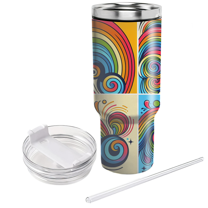 Whimsical Rainbow Swirls  Unique Tumblers