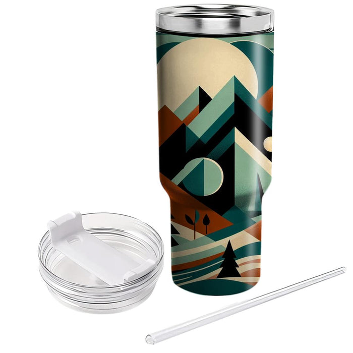 Geometric Nature Scene  Personalized Tumblers