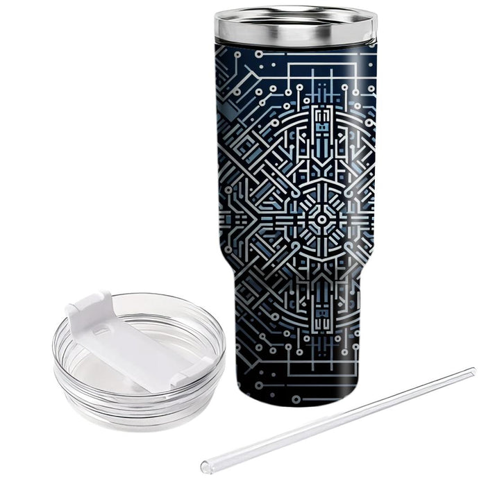 Futuristic Circuitry Lines  Insulated Tumblers