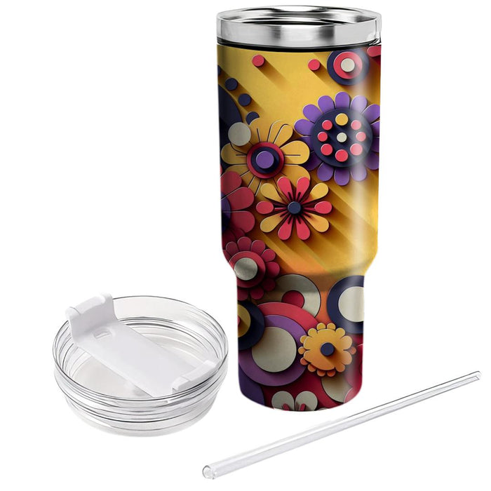 Abstract Flower Burst  Travel Tumblers