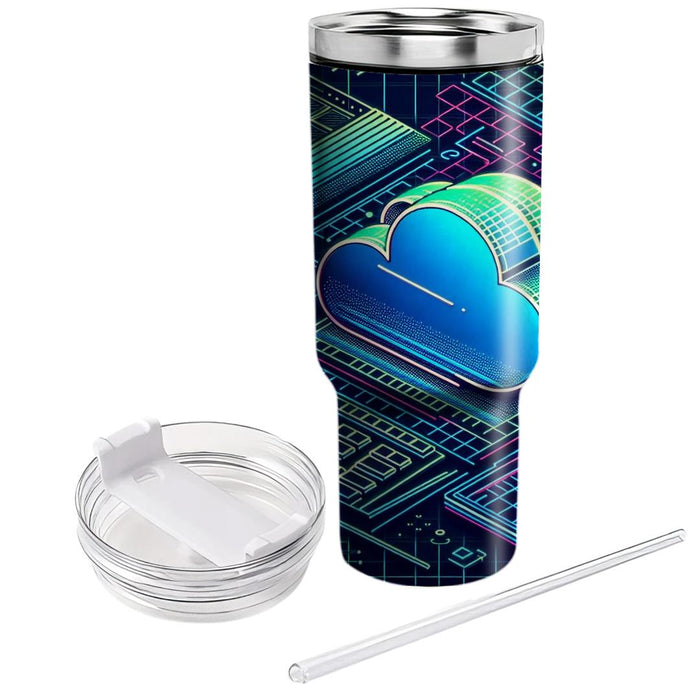 Futuristic Cyber Grid  Custom Tumblers