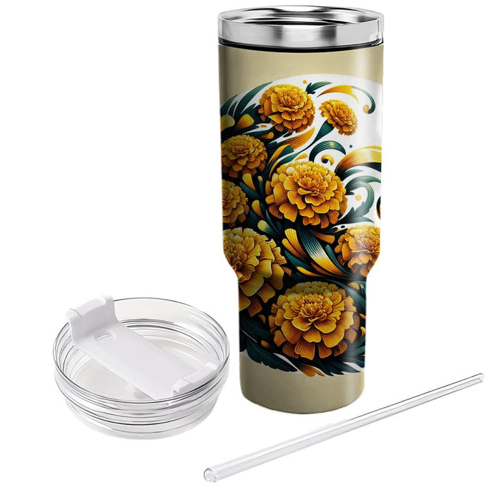 Sunlit Marigold Radiance  Tumbler Cups