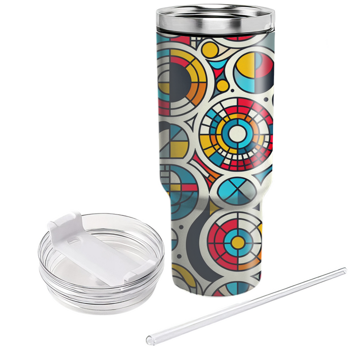 Abstract Mosaic Circle  Insulated Tumblers