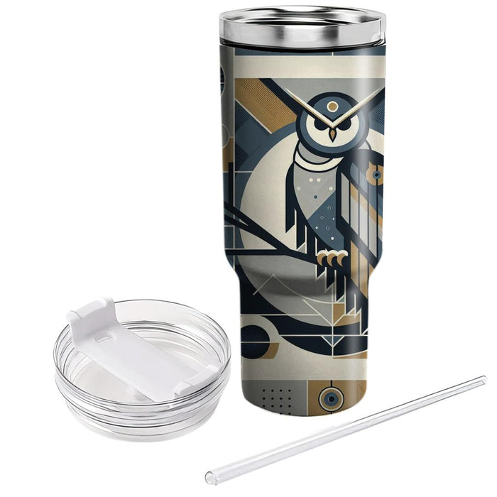 Geometric Owl Wisdom  Personalized Tumblers