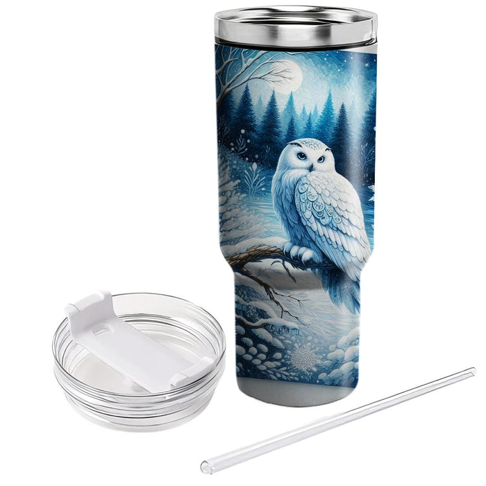 Winter Snowy Owl Watch  Insulated Tumblers