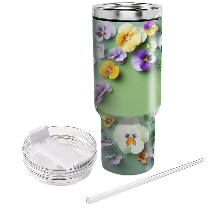 Vibrant Pansy Paradise  Custom Tumblers