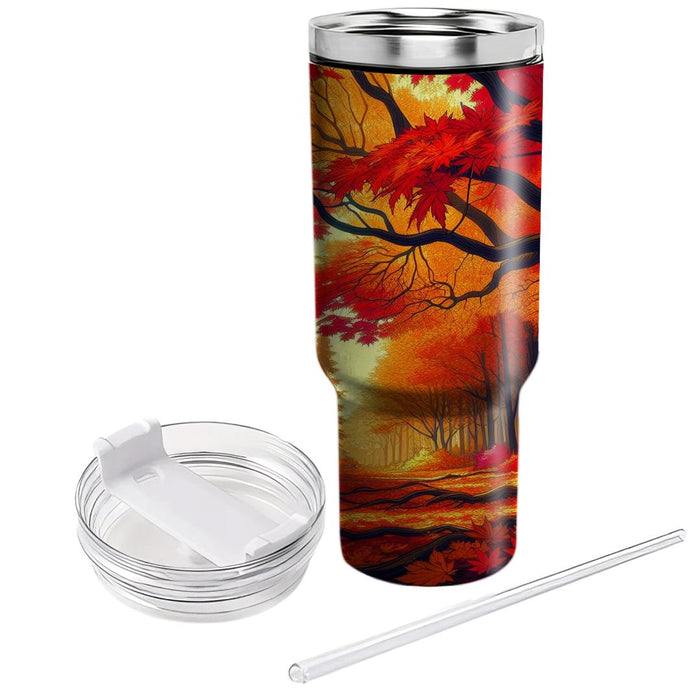 Autumn Maple Majesty Tumblers With Lids