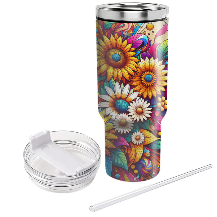 Bright Floral Jubilee  Travel Tumblers