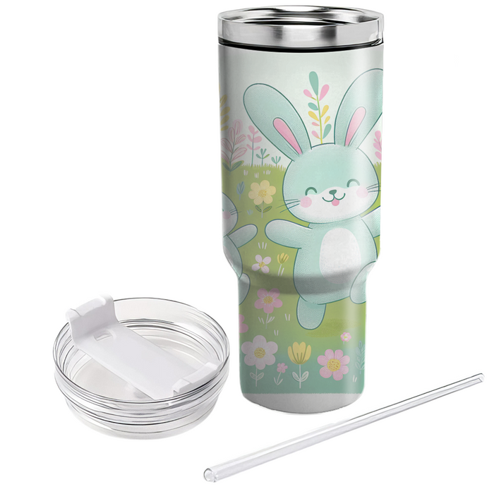 Whimsical Rabbit Meadow  Tumblers With Lids