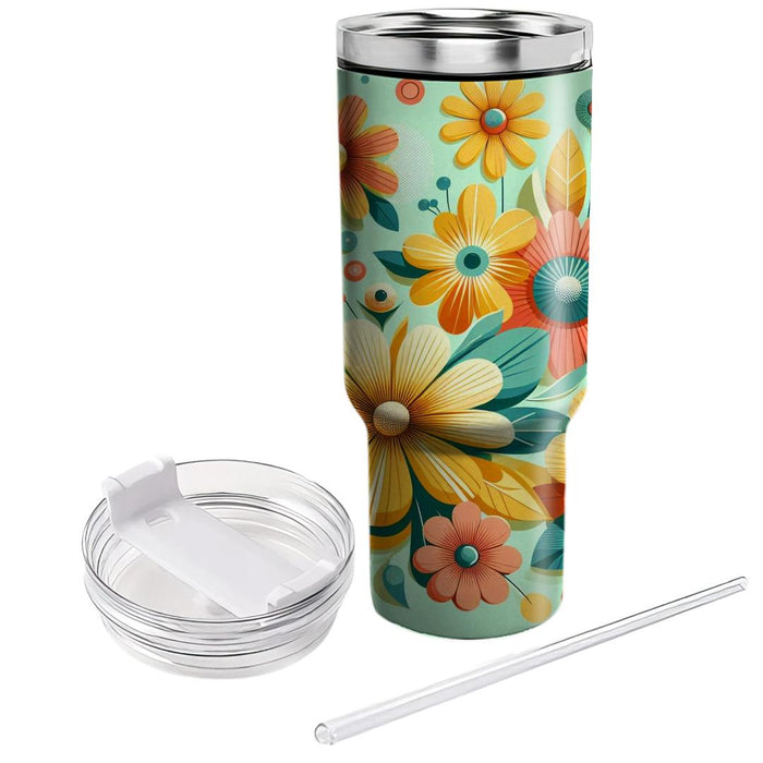 Sunny Retro Blooms  Tumbler Cups