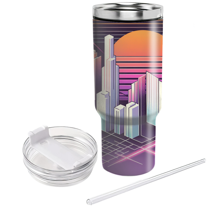 Synthwave Skyline  Tumblers With Lids