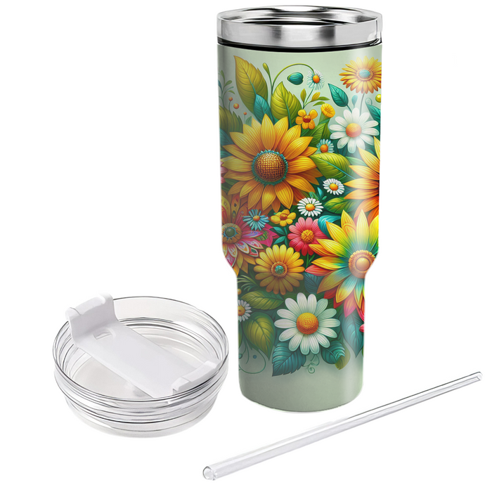 Sunny Floral Celebration  Insulated Tumblers