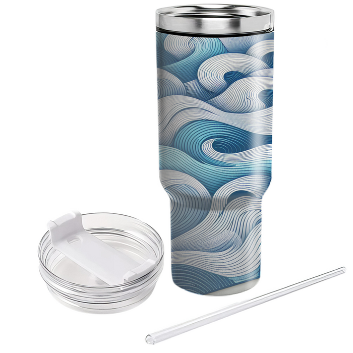 Breezy Wave Lines Tumbler Cups