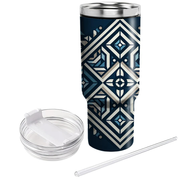 Symmetrical Diamond Flora  Tumblers With Lids