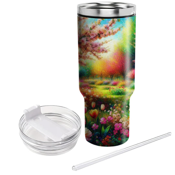 Springtime Garden Flourish  Decorative Tumblers