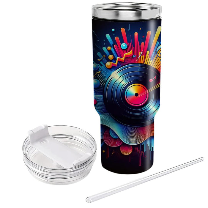 Vivid Vinyl Vibes  Personalized Tumblers