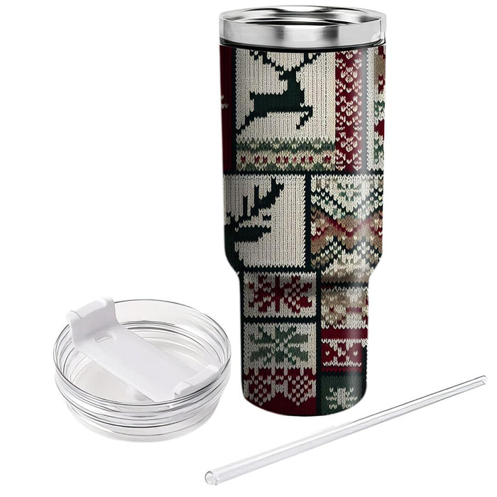 Winter Cozy Knit Patterns  Tumblers With Lids