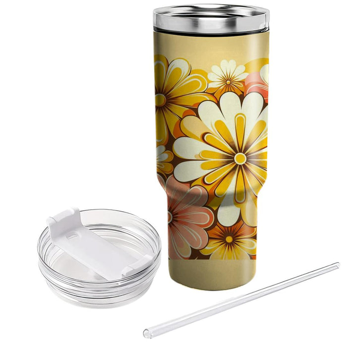 Retro Graphic Flower Pattern  Insulated Tumblers