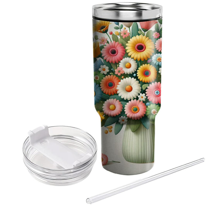 Whimsical Floral Bunch  Personalized Tumblers