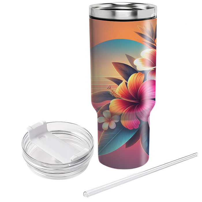 Tropical Sunset Bloom  Insulated Tumblers